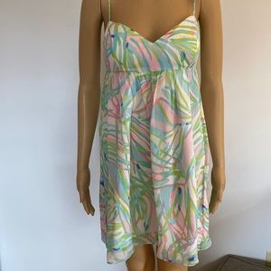 Lilly Pulitzer NWT sz 2 Dorothy dress Skye Blue Salute shell: 100% silk